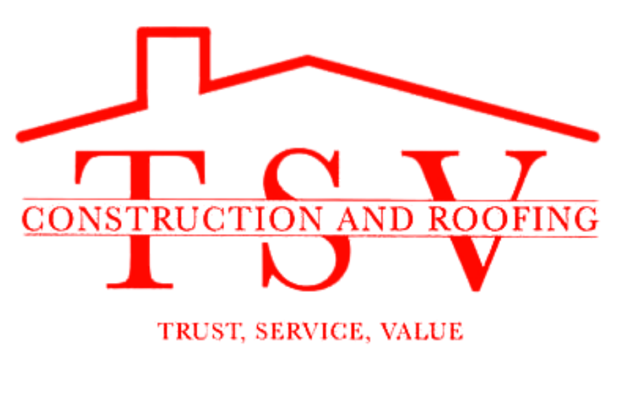 tsv construction and roofing logo
