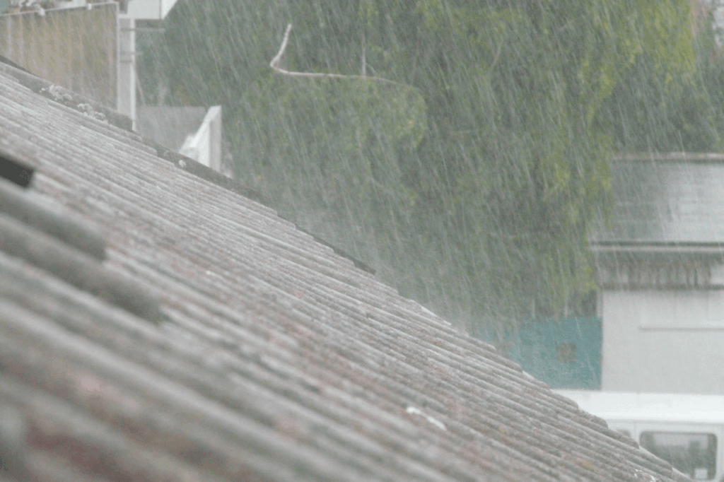 wind and hail storm damage on roof in lone tree, colorado